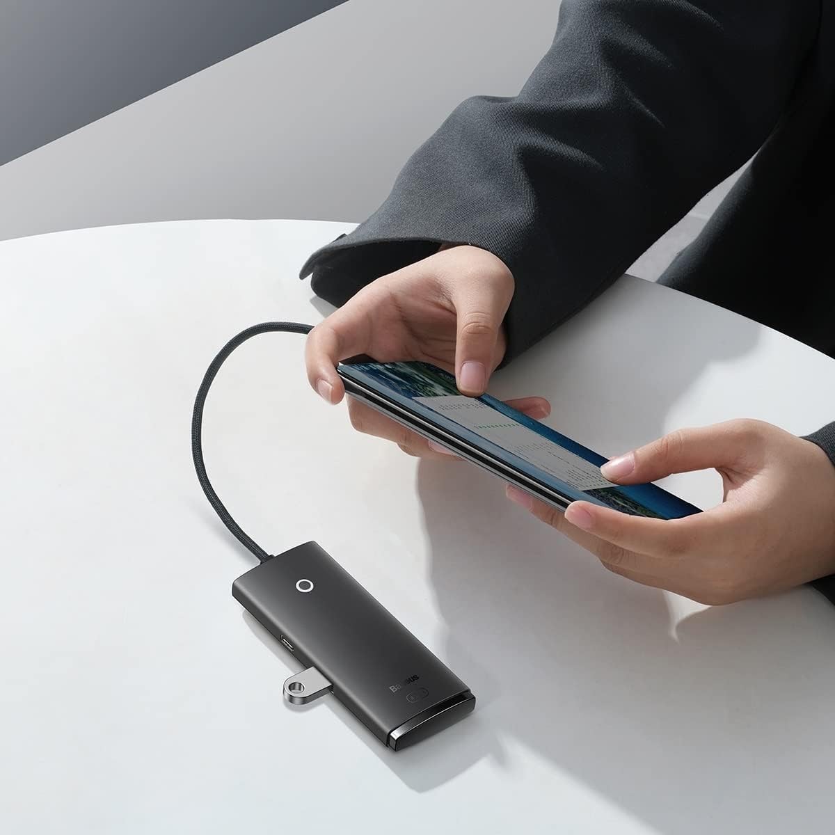 BASEUS Lite Series 5-in-1 USB to 4xUSB-A\/USB-C 0.25m