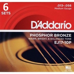 DAddario Phosphor Bronze 13-56 (6-Pack)