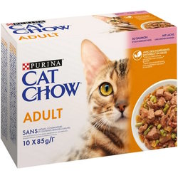 Cat Chow Adult Salmon\/Green Bean Pouch 10 pcs