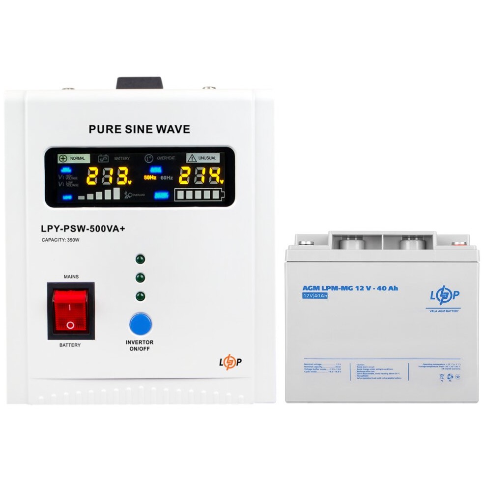 Logicpower LPY-PSW-500VA Plus + LPM-MG 12V 40 Ah 500&nbsp;ВА