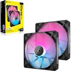 Corsair iCUE LINK RX140 RGB PWM Twin Pack Black