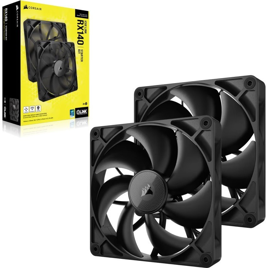 Corsair iCUE LINK RX140 PWM Twin Pack Black