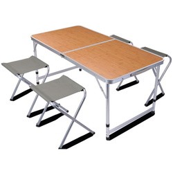 REDCLIFFS Foldable Camping Table With 4 Chairs