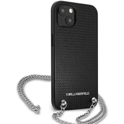 Karl Lagerfeld Leather Textured and Chain for iPhone 13 Mini
