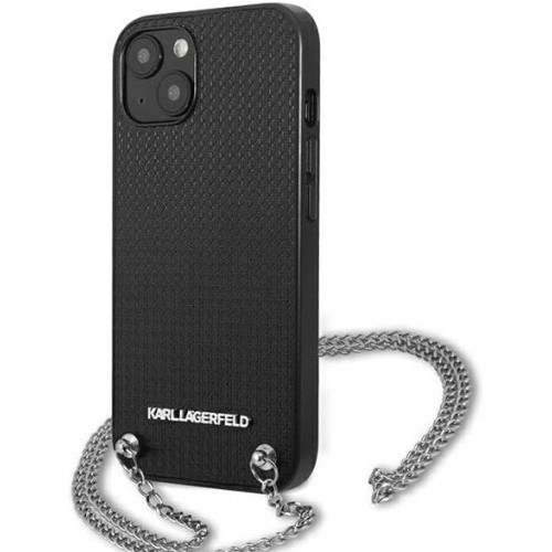 Karl Lagerfeld Leather Textured and Chain for iPhone 13 Mini