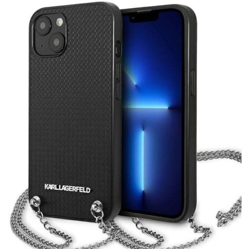 Karl Lagerfeld Leather Textured and Chain for iPhone 13 Mini