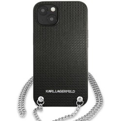 Karl Lagerfeld Leather Textured and Chain for iPhone 13 Mini