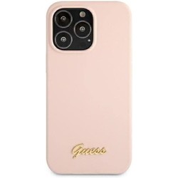 GUESS Silicone Script Gold Logo Magsafe for iPhone 13 Pro Max