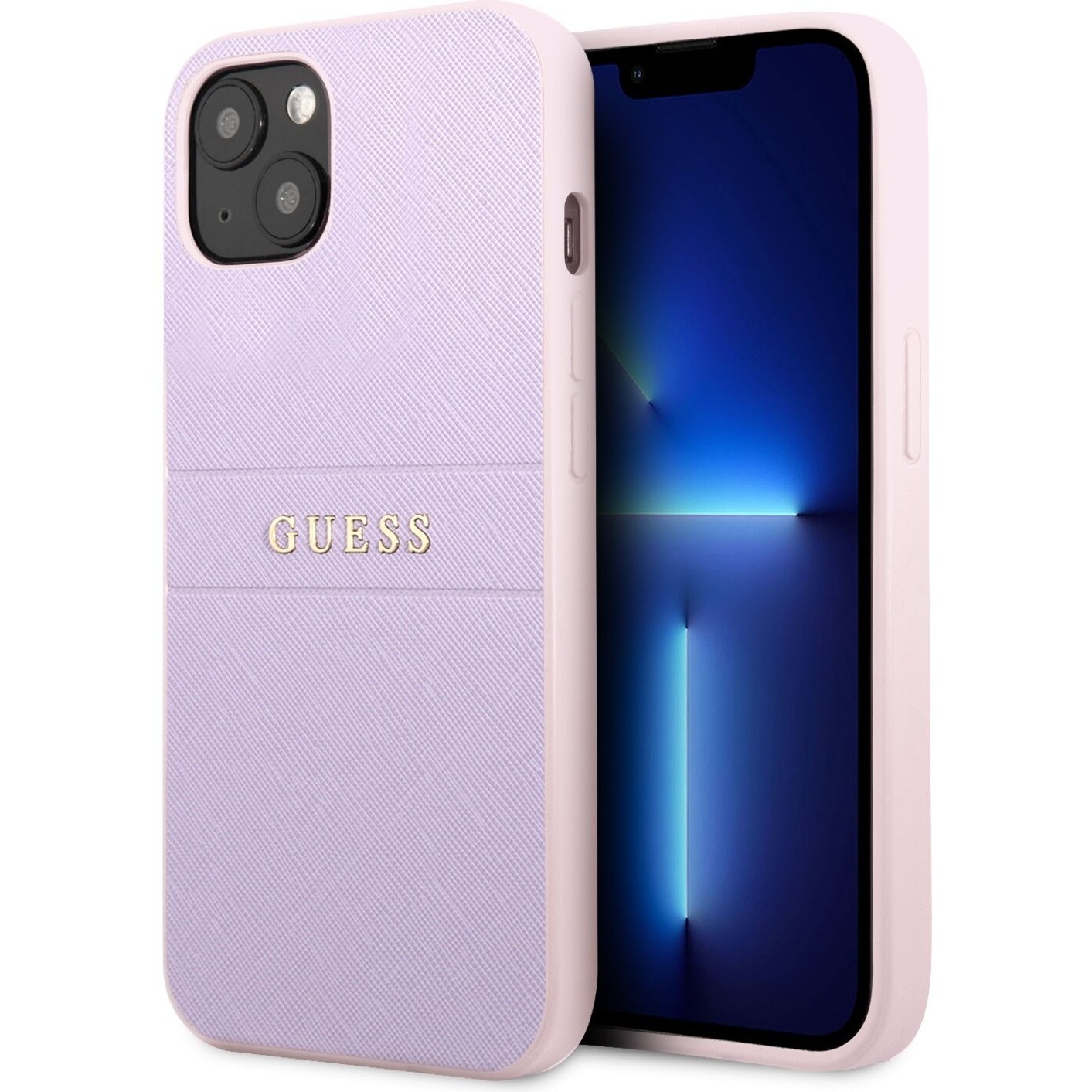 GUESS Saffiano Hot Stamp & Metal Logo for iPhone 13 mini