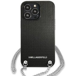 Karl Lagerfeld Leather Textured and Chain for iPhone 13 Pro Max
