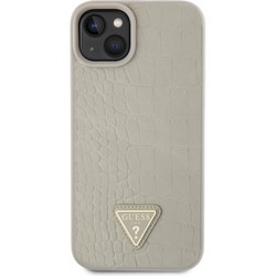 GUESS Croco Triangle Metal Logo for iPhone 15