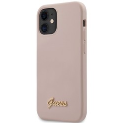 GUESS Silicone Script Gold Logo for iPhone 12 mini