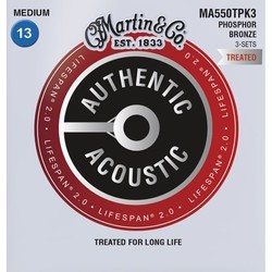 Martin Authentic Acoustic Lifespan 2.0 Phosphor Bronze 13-56 (3-Pack)
