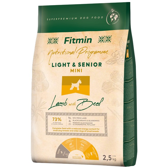 Fitmin Nutritional Programme Light\/Senior Mini Lamb\/Beef 2.5 kg