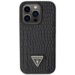 GUESS Croco Triangle Metal Logo for iPhone 15 Pro