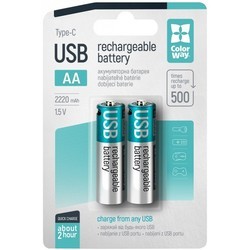 ColorWay 2xAA 2220 mAh USB Type-C