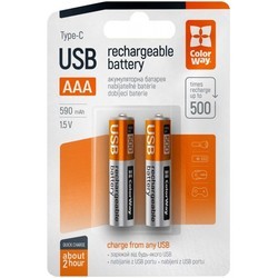 ColorWay 2xAAA 590 mAh USB Type-C