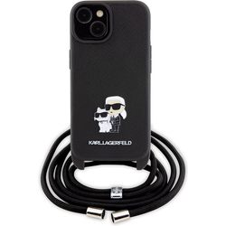 Karl Lagerfeld Crossbody Saffiano Metal Pin Karl & Choupette for iPhone 15