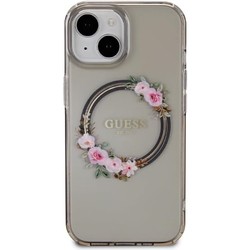 GUESS IML Flowers Wreath MagSafe for iPhone 15