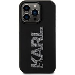 Karl Lagerfeld 3D Rubber Glitter Logo for iPhone 15 Pro Max
