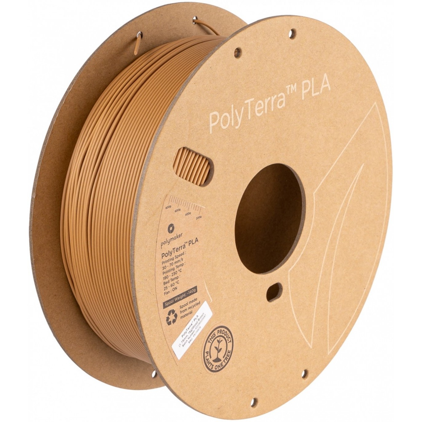 Polymaker PolyTerra PLA Wood Brown 1kg 1&nbsp;кг  коричневый