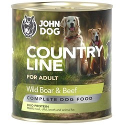John Dog Canned Adult Wild Boar\/Beef 800 g