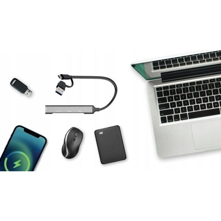 i-Tec USB-C\/USB-A Metal HUB 1x USB 3.0 + 3x USB 2.0