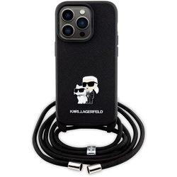 Karl Lagerfeld Crossbody Saffiano Metal Pin Karl & Choupette for iPhone 14 Pro