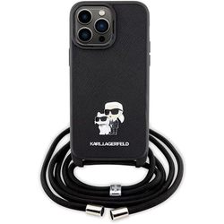 Karl Lagerfeld Crossbody Saffiano Metal Pin Karl & Choupette for iPhone 13 Pro Max
