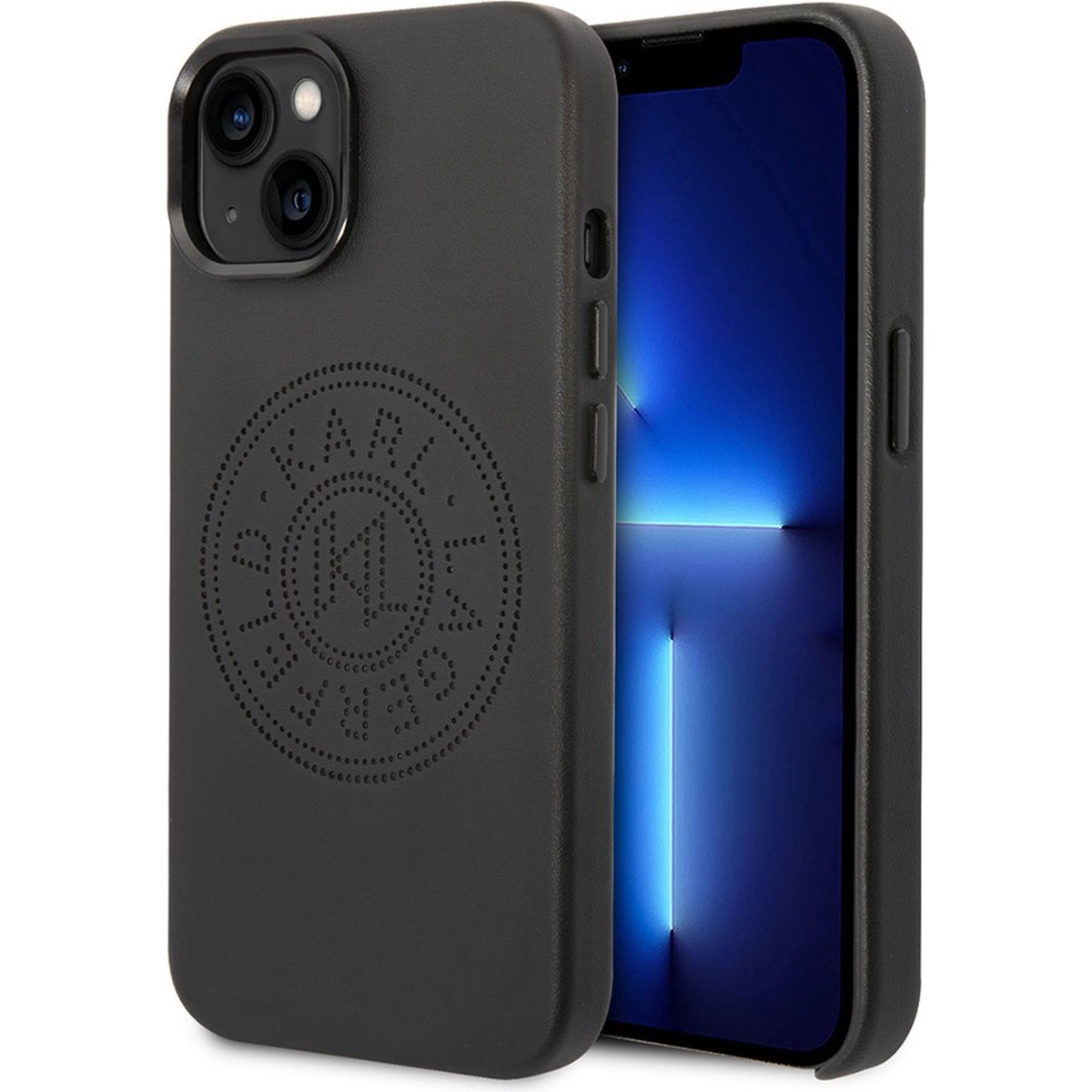 Karl Lagerfeld Leather Perforated Logo for iPhone 14 Plus