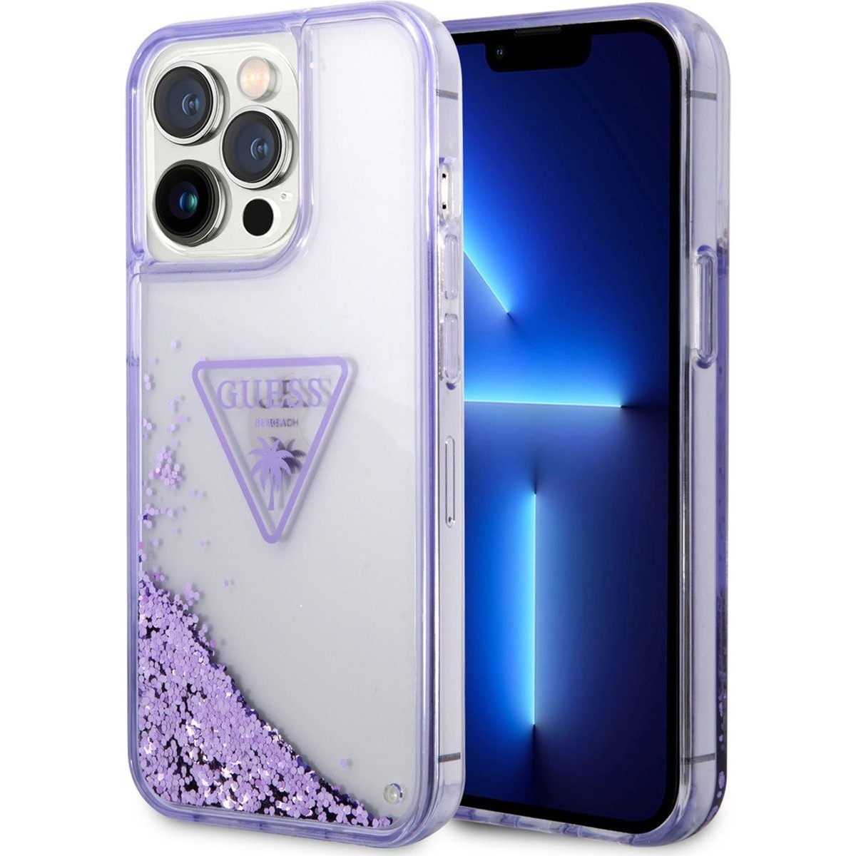 GUESS Liquid Glitter Palm Collection for iPhone 14 Pro Max