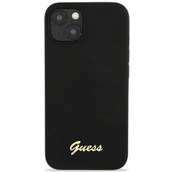 GUESS Silicone Script Gold Logo Magsafe for iPhone 13
