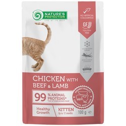 Natures Protection Kitten Healthy Growth Chicken\/Beef\/Lamb Pouch 100 g