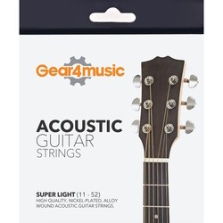 Gear4music Acoustic Guitar Strings 80\/20 X-Light
