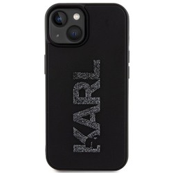 Karl Lagerfeld 3D Rubber Glitter Logo for iPhone 15 Plus