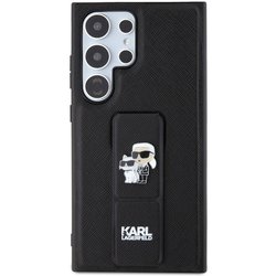 Karl Lagerfeld Gripstand Saffiano Karl&Choupette Pins for Galaxy S24 Ultra