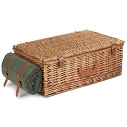 Red Hamper Deluxe Green Tween 4 Person Fitted Picnic Basket
