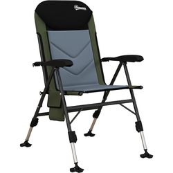 Outsunny Folding Fishing Chair Camping Chair with 7-Level Adjustable Backrest