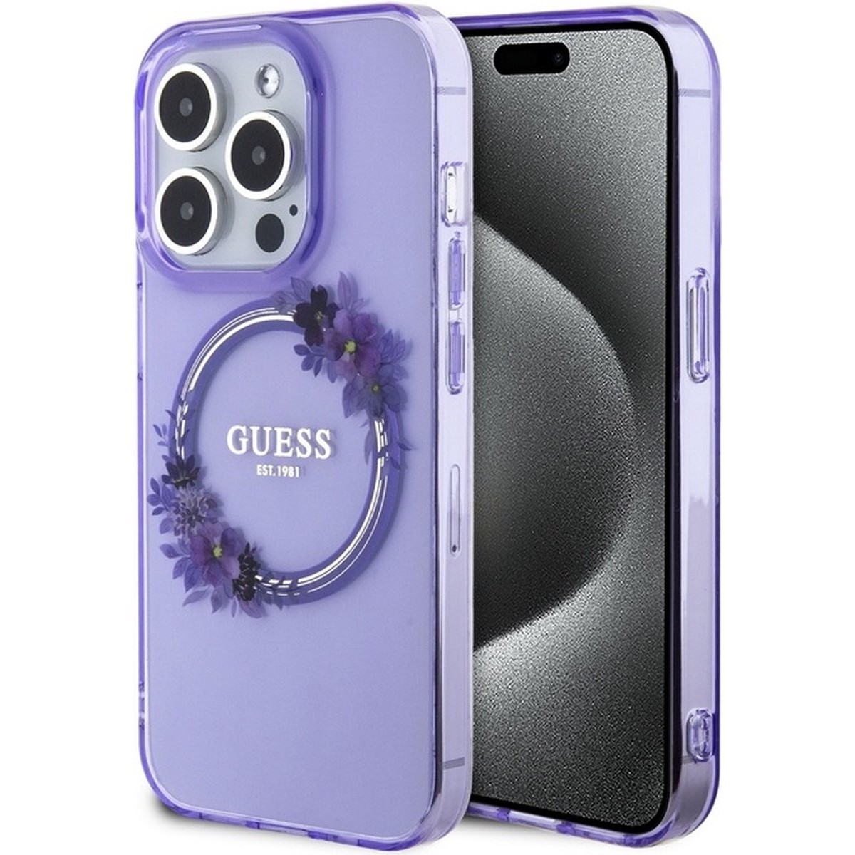 GUESS IML Flowers Wreatch MagSafe for iPhone 15 Pro Max