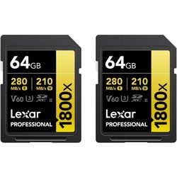 Lexar Professional 1800x UHS-II SDXC 64&nbsp;ГБ 2&nbsp;шт