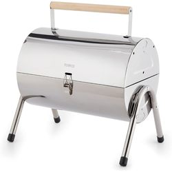 Tower Portable Barrel Grill with Wooden Carry Handle