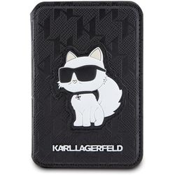 Karl Lagerfeld Wallet Card Slot Stand Saffiano Monogram Choupette