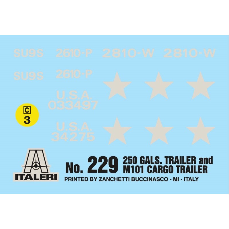 ITALERI 250 Gal.s Tank Trailer M101 Cargo Trailer (1:35)