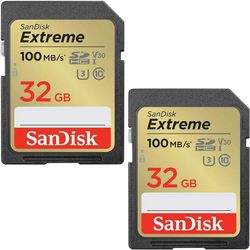 SanDisk Extreme SD Class 10 UHS-I U3 V30 32&nbsp;ГБ 2&nbsp;шт