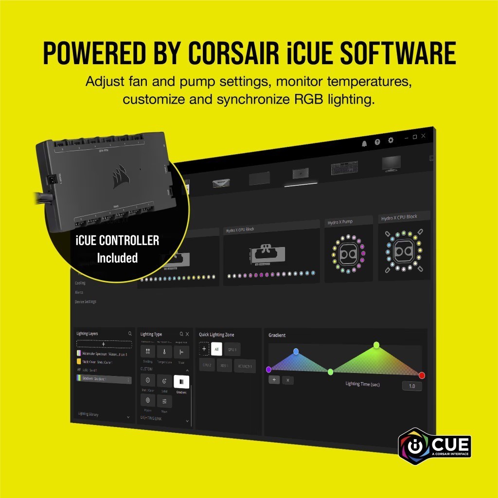 Corsair Hydro X Series iCUE XH305i RGB PRO Custom Cooling Kit Black