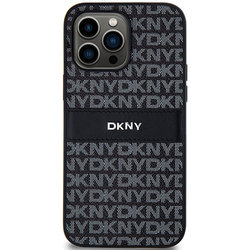 DKNY Leather Mono Stripe & Metal Logo for iPhone 15 Pro