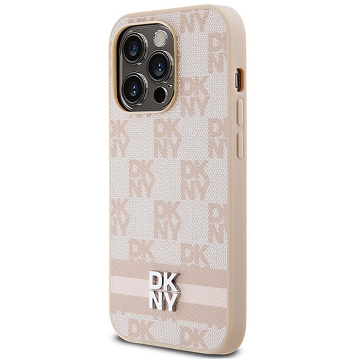 DKNY Leather Checkered Mono Pattern & Printed Stripes for iPhone 14 Pro