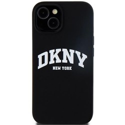 DKNY Liquid Silicone White Printed Logo MagSafe for iPhone 14