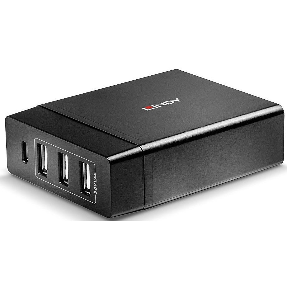 Lindy 4 Port USB Type C & A Smart Charger