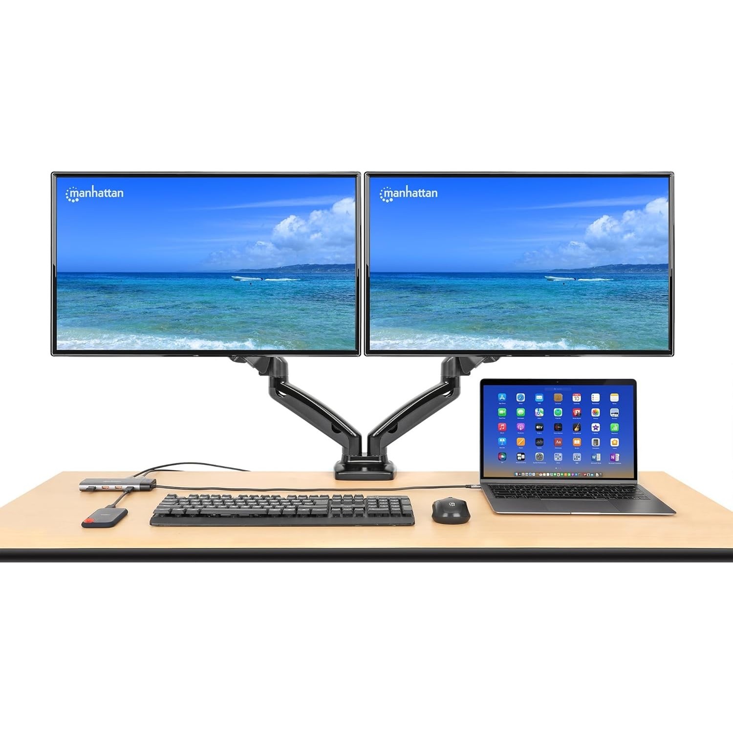 MANHATTAN USB-C PD 10-in-1 Dual Monitor 8K Docking Station \/ Multiport Hub